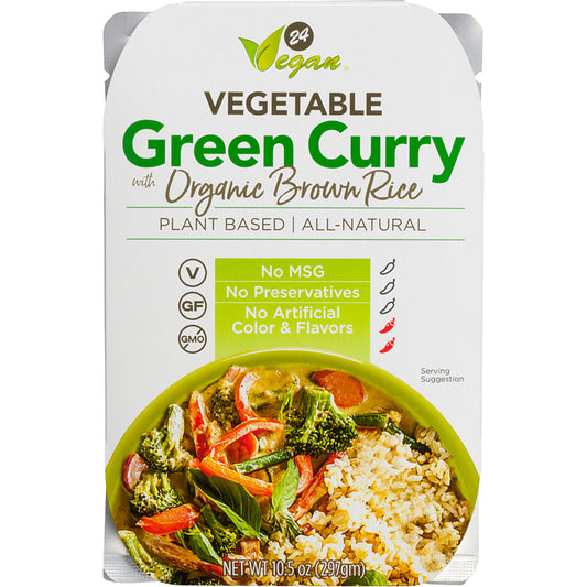 24Vegan Instant Meal Vegetable Green Curry with Organic Brown Rice